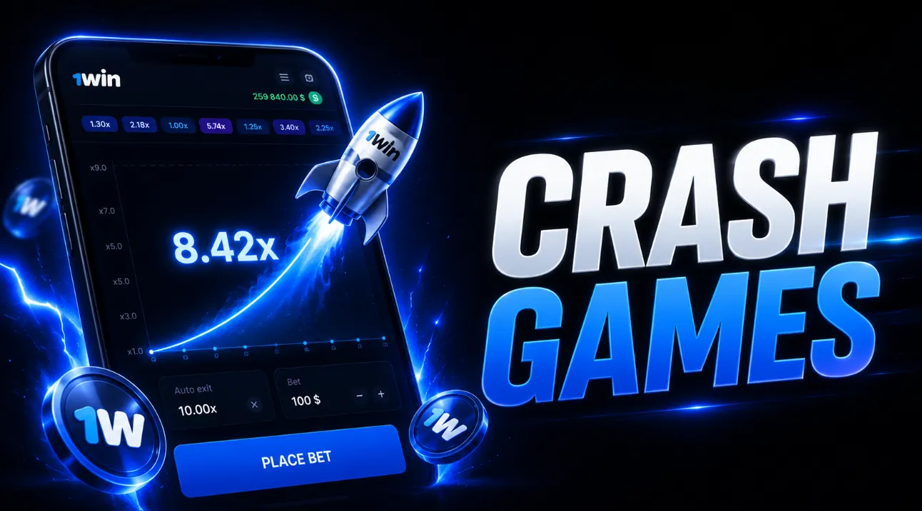 Crash games en 1win para rondas rápidas