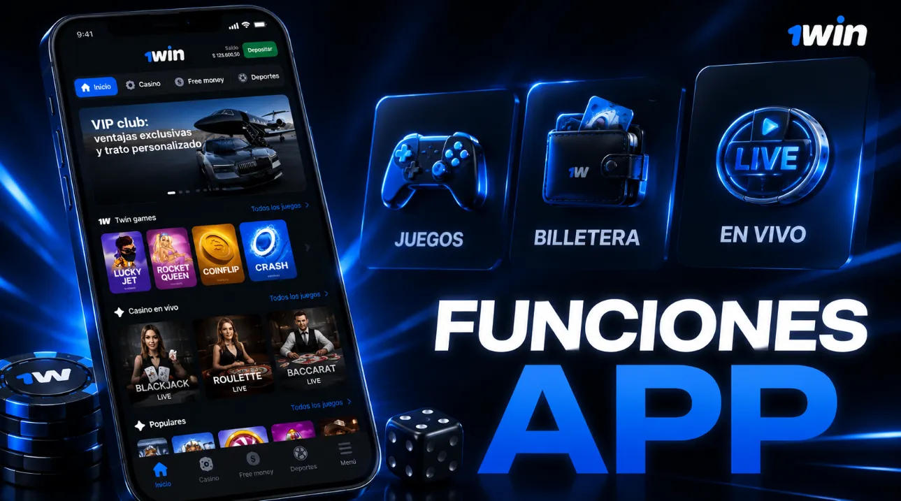 Funciones de 1win casino app para jugar online